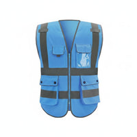 Long-Lasting Reflective Safety Vest Lightweight Multi-Pocket Construction Vest Breathable Material High Visibility Clothing for Workers, Event Personnel, Warehouses