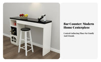 Modern Design Wall Bar Table Space Saving Bar Table with Storage Multi-Functional Room Divider Cabinet Solid Construction for Apartment Dwellers, Homeowners, Party Hosts, Entertainment Area