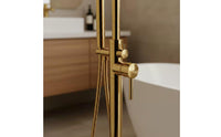 Freestanding Tub Filler Rust Resistant Floor Mount Bathtub Faucet High Water Volume Rate Freestanding Bathtub Faucet for Hotel