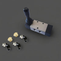 5 Way Pneumatic Hand Lever Valve Grip-Friendly Lever Valve with Fittings Compact 3 Position for Mechanics