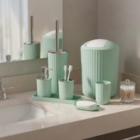 8 Pieces Bathroom Accessories Set Coordinated Look Washroom Decor Easy to Clean