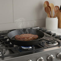 3 Pieces Enameled Cast Iron Skillet Set Heat Retention