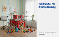 Kids Cartoon Drum Kit, Compact, Jazz Drum, Beginner, Entry, Professional Performance