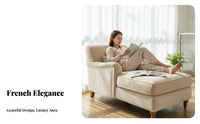 French elegance Chaise Lounge Sofa Single-Person Recliner Daybed Elegant daybed & reclinersign Indoor Furniture Upholstered for residaybed & reclinernts, Apartment Dwellers, Newlyweds, Bedroom, Balcony, Living Room, Office