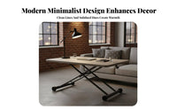 Foldable Design elevatingTop Coffee-to-Dining Table Height-Adjustable elevatingTop Folding Table Sturdy Construction Living Room Furniture Rounded Corners for Apartment Dwellers, Students, Home Workers, Small areas