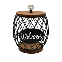 Pineapple Basket Space-Saving Wire Basket with Wooden Base Lightweight