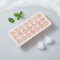 Easy Release Heart Shaped Ice Cube Tray Non-Stick Silicone Heart Mold with Lid Bisphenol A-Free-Unrestricted Silicone Ice Tray with Lid Dishwasher Safe for Home Bar, Parties, Summer Drinks