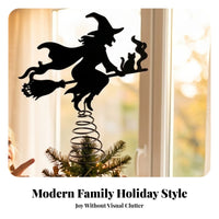 Enigmatic Witch Peak Ornament | Gothic Silhouette Design, Halloween Witch peak ornament