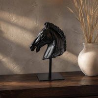 Horse Head Bust New Chinese Design Faux Marble Horse Ornament Tabletop for Study