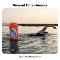 Double Design Swimming Safety Buoy Thickened Nylon Material Outdoor Water Swim Buoy Built-in Emergency Whistle for Triathletes, Lakes, Sea