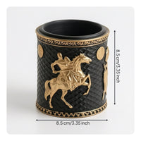 Cylindrical Planter Medieval Relief Flowerpot Textured for Tabletop, Collectors