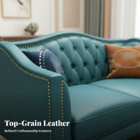Three-Seater Leather Sofa Light Luxury design Modern Multi-Seater Couch Available in Multiple Sizes Living Room Seating for Families, Office Reception
