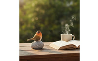 Bird Figurine with Stone Base Tabletop Bird Figurine Compact Sculpture for Shelf, Patio