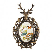 Deer Head Plaque with Frame Farmhouse Deer Head Wall Decor Retro for Bedroom