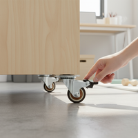 1.5-inch Heavy-Duty Silent Flat Brake Caster Wheels for Furniture