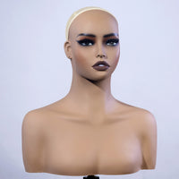 PVC欧美双肩假发头模项链支架双肩半身仿真耳饰女模特头Mannequin