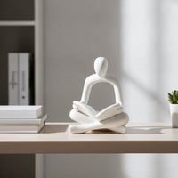 Reader Figurine Abstract Reading Statue Minimalist Sculpture with Book for Readers, Study, Office