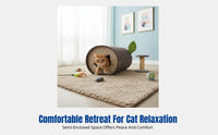 Log-Shaped Feline Tunnel Foldable Design Pet Furniture Easy to Clean