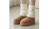 Ribbed Knit Leg Warmers Long Knit Leg Warmer with Cuff Warm Sock Cover for Women, Dancers, Streetwear, Dance Rehearsal School