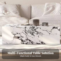 2 Pieces Light Luxury artistic Rectangular and Round Nesting Tables Modern design Coffee Table Set Space-Saving Indoor Furniture Sturdy Construction for Apartment Dwellers, Interior Designers, Living Room, Small areas, Lounge Area, perusing alcove