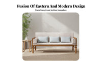 New Chinese aesthetic Modern Oriental Single Sofa durable Wood Frame Armchair Minimalist Aesthetic Lounge Chair Padded Seat and rear for Office Professionals, Design aficionados, Living Room, Small Spaces, Reception Area, study niche