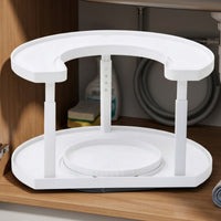 Adjustable Height Rotating Seasoning Rack Organizer Countertop Rotating Seasoning Rack 360° Two-Tier Turntable Sturdy for Pantry