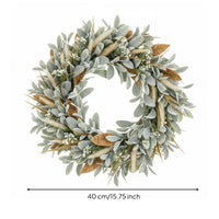 DoorWreath Artificial Lamb Ear Wreath Waterproof Home Decor for Front Door