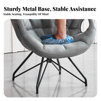 Rotating Upholstered Chair Padded Seat Tufted Bowl-Shaped Chair for Balcony