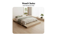 Japanese Design Slatted Tatami Frame Breathable Design Bedroom Furniture Low-to-the-Ground Platform Bed Space-Saving for Homeowners, Apartment Dwellers, Minimalists, Small Apartments, Guest Room