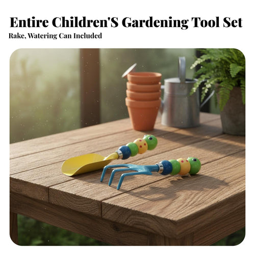 3 Pieces Kids Gardening Tools Child-Sized Kids' Garden Tool Set Metal Miniature Gardening Tool Set for Young Children, Girls, Backyard, Sandbox