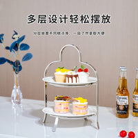 不锈钢多层下午茶点心甜品台摆件展示架蛋糕架子茶歇摆台北欧风