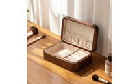 Jewelry Box with Hinged Lid Walnut Wood Wooden Jewelry Box Classic for Desktop