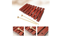 8-Note Xylophone with Mallets Smooth Wooden Xylophone Resonant Percussion Instrument Warm for Children