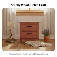 Nightstand with Storage Vintage Look Single-Drawer Nightstand Distressed Finish