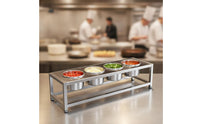 Condiment Station Featuring Cup Compartments Holders Countertop Stainless Steel Condiment Organizer Easy to Clean Sauce Holder for Buffets