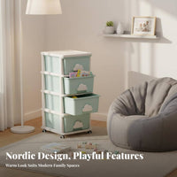 Rolling Toy Storage Carrier Large Capacity Drawer Unit Easy Assembly