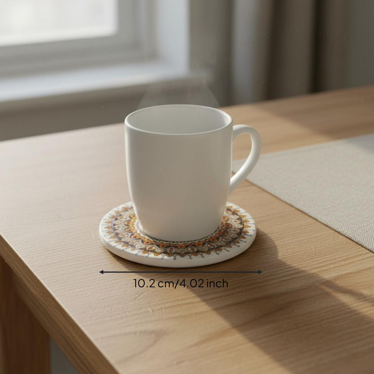 Ceramic Absorbent Coaster Non-Slip Absorbent Ceramic Coaster Protects Furniture Tableware Accessory for Kitchen Counter