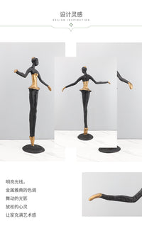 欧式简约创意芭蕾舞女郎金属铸铁人物摆件客厅玄关书房家居装饰品