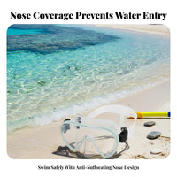 Anti-Fog Nose Cover Swim Mask Waterproof Snorkel Mask Nose Cover HD Vision for Snorkelers, Beginners, Underwater Exploration, Pool, Ocean