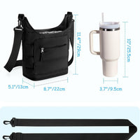 新品 水瓶架带适用于 2 个杯子,水瓶吊带包带手机袋,不倒翁便携包