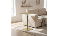Adjustable Side Table Compact Side Table with Metal Base for Living Room