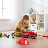 Realistic Design Firefighter Toy Set Water Spray Function Firefighter Gear Toy Set Adjustable Helmet Fire Chief Outfit with Accessories Lights and Sounds for Toddlers, Halloween