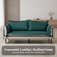 Nordic design 2-Seater Fabric Sofa Light Luxury Aesthetic Loveseat space-saving Size Upholstered Couch Minimalist Design for Apartment Dwellers, Young Adults, Office Workers, Small Spaces, Living Room, Bedroom