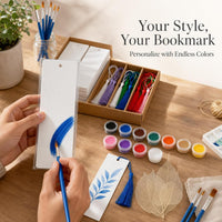 DIY Blank Bookmark Kit with Tassels for Students, Paper Craft for Hand-Painted Word Cards