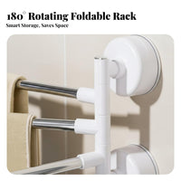DrillDrillless Installation Swivel Arm Towel Bar 180° Rotating Multi-Rod Swivel Rack Space-Saving Bathroom Fixture Waterproof for Homeowners, Families, Students, Washroom, Dorm Room, Kitchen