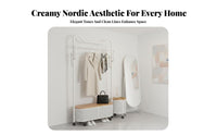 Rolling Mirror with Clothes Rail Bottom Storage Shelf for Dorm Room, Homeowners