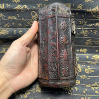 Antique Style Buddha Shrine Decorative Display Piece Triptych Buddha Altar Meaningful Design Carved Buddhist Figurine Set for Collectors