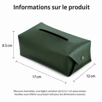 PU Leather Decorative Tissue Box, Rectangular 17×12×8.5 cm, Elegant for Office, Living Room, Modern Luxury Design