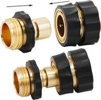 Garden Hose Connector 3/4 Inch Quick Connect Set for Watering