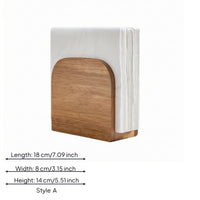 Wooden Napkin Holder Rectangular Upright Tissue Organizer Easy to Grab